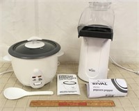 RICE COOKER AND POPCORN MAKER- NEW WITH MANUAL