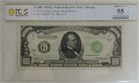 RARE 1934A $1000 FRN Chicago, PCGS AU55,