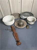 Aluminum Trays, Glass Bowll, Metal Pot