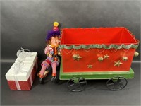 Winward Christmas Elf, Metal Cart with Bells