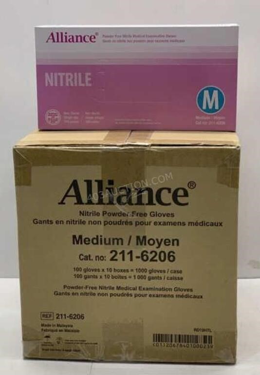 MD Case of 1000 Alliance Nitrile Gloves - NEW