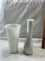 2pc Miilk Glass Lot