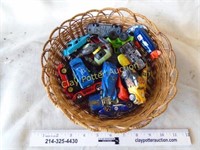 Basket of Toy Cars, Hotwheels & More