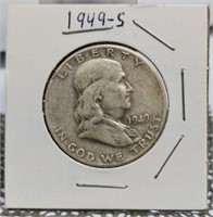 1949-S FRANKLIN  HALF DOLLAR