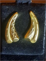 14KT GOLD TWO-TONE EARRINGS