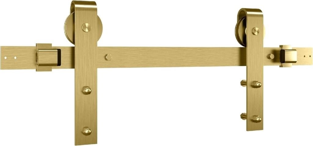 72 in, Brushed Gold Sliding Barn Door Hardware