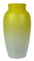 Blown Glass Vase in Yellow & White