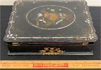 PRETTY 1860S PAPER MACHE LAP DESK- MOTHER OF PEARL