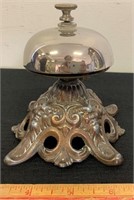 GREAT 1910 CONCIERGE BELL ON ORNATE CAST BASE
