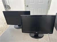 Pair of LG Flatron W2343T computer monitors