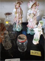 Porcelain Figurines and Milk Bottles