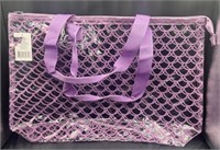 Clear & Purple Mermaid Pattern Beach ToteBag 12x18