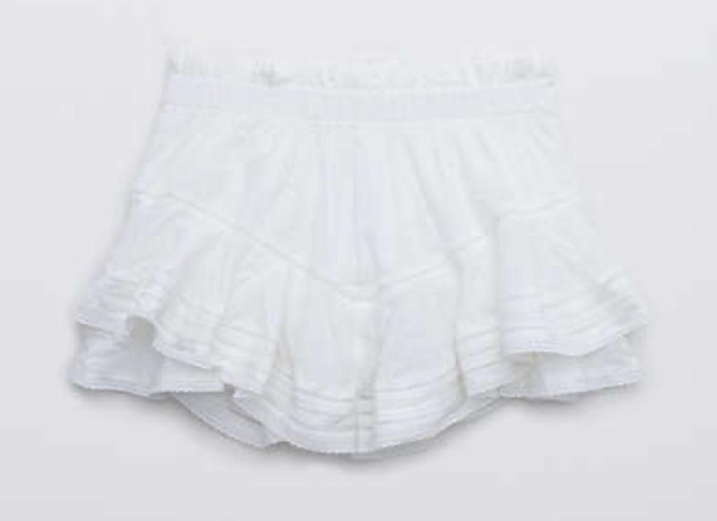 Size XL rock and ruffle shorts - white - aerie