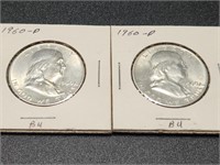 Two 1980 Franklin Half Dollars