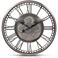 CLXEAST Original Real Moving Gear Wall Clock Roman