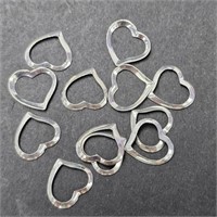 $50 Silver Pack Of 12 Floating Heart Pendant