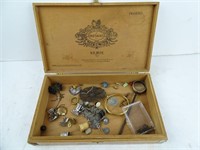 Lot of Vintage Jewelry in Cigar Box
