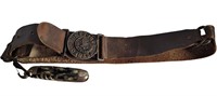 EARLY BOY SCOUTS LEATHER BELT AND JACKKNIFE
