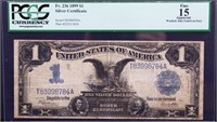 Graded 1899 black eagle $1 note