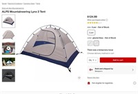 B3291  ALPS Mountaineering Lynx 2 Tent