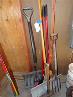 Potato Fork, Shovels, Brooms, Sledge hammer