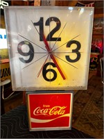 22 x 12” Vintage Light Up Coca-Cola Clock