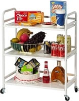 3 Tier Rolling Cart with Lockable Wheels Sturdy Co