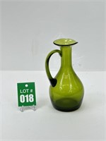 Hand Blown Olive Green Pitcher