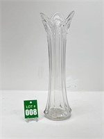 Tall Glass SWUNG Glass Vase with Scalloped Top
