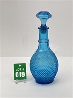 Blue Empoli Point Glass Genie Bottle Decanter