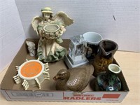 Tray Lot - Angel Candle Holder, Duck (broken