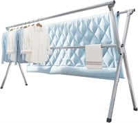 63in Folding Drying Rack with Hooks & Clips