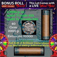 1-5 FREE BU Nickel rolls with win of this 2005-p B