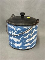 Blue Agate Swirl Berry Pail