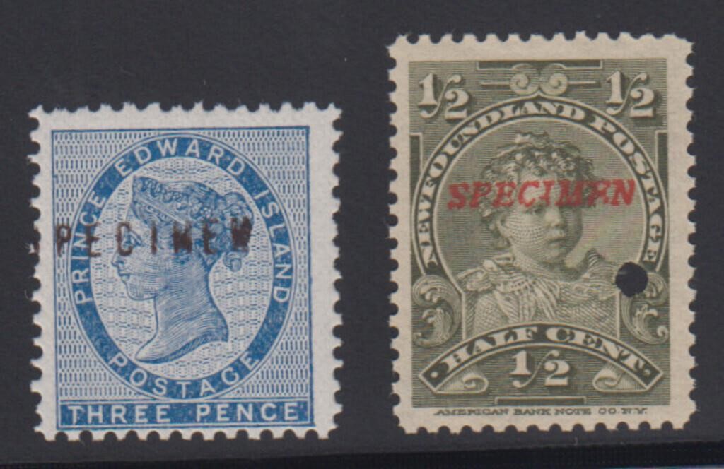 Prince Edward Island & Newfoundland Specimen Stamp
