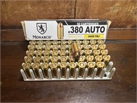 Ammo - 380 94gr FMJ, Monarch BRASS Case