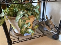 Flower pot and garden rabbit decoration