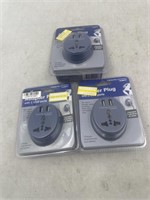 NEW Lot of 3-Adaptor Plug W/ 2 USB Ports