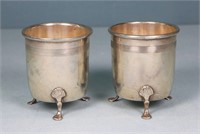 (2) Footed Sterling Silver Cigarette Cups