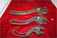 3)B & C WRENCHES, 6", 8", 10"