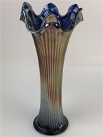 Fenton Glass Cobalt Blue / Carnival Vase