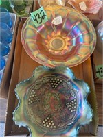 2 Carnival Glass bowls
