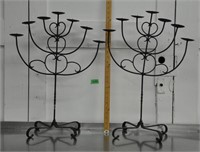 Pair of metal candle holders