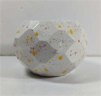 MCM Yellow and Orange Speckled Ceramic Planter