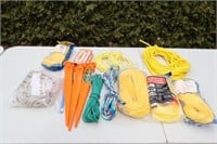 Assorted Braided Poly Ropes, Tent Spikes
