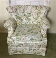 Custom Linen Upholstered Armchair