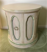 French Provincial Cylindrical Lamp Table