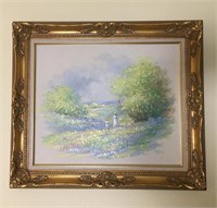 Framed Tangley Canvas Painting