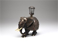 Bejewelled Indian war elephant with silver armour