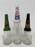 3 x Modern PENRITE Oil Bottles
